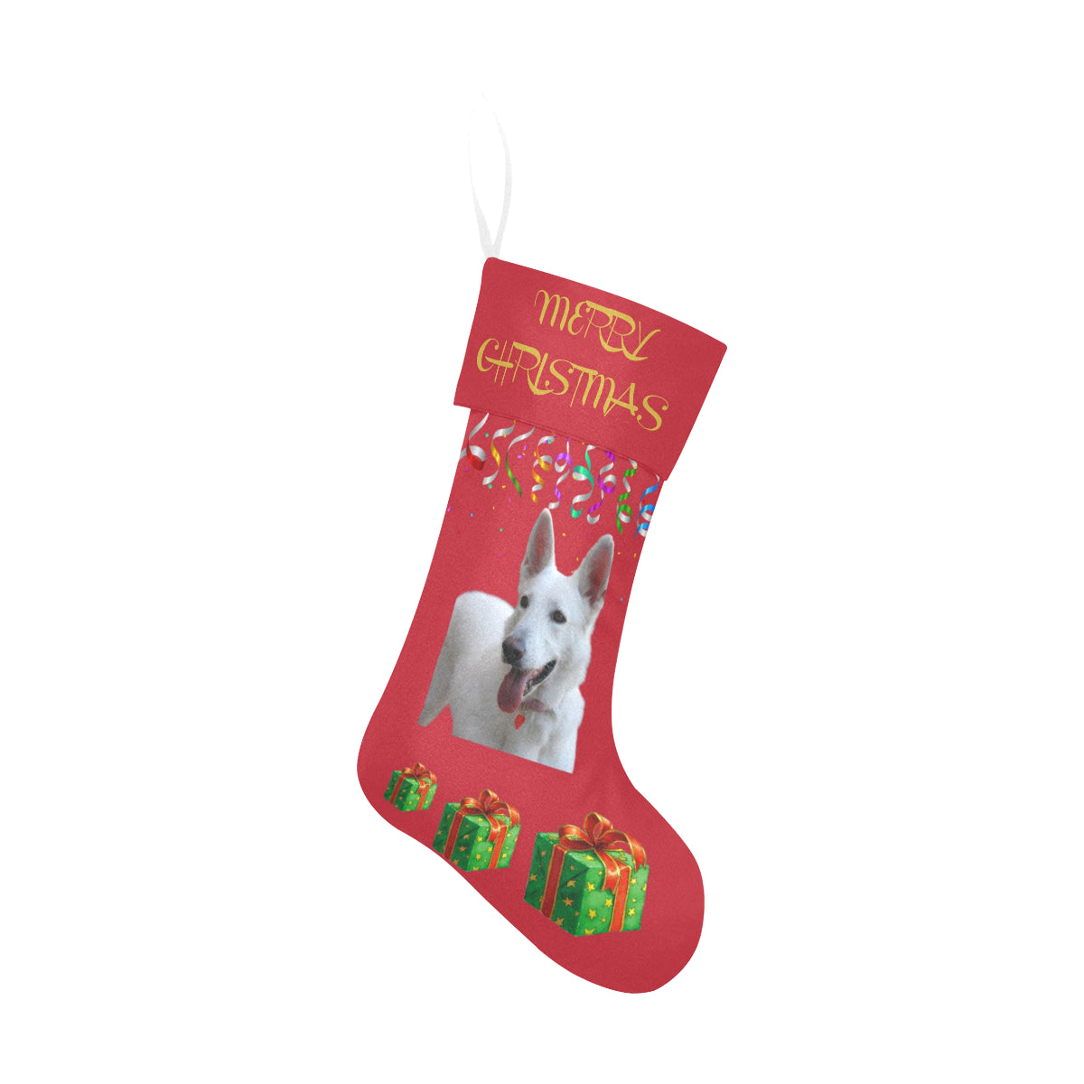 White German Shepherd Christmas Stocking