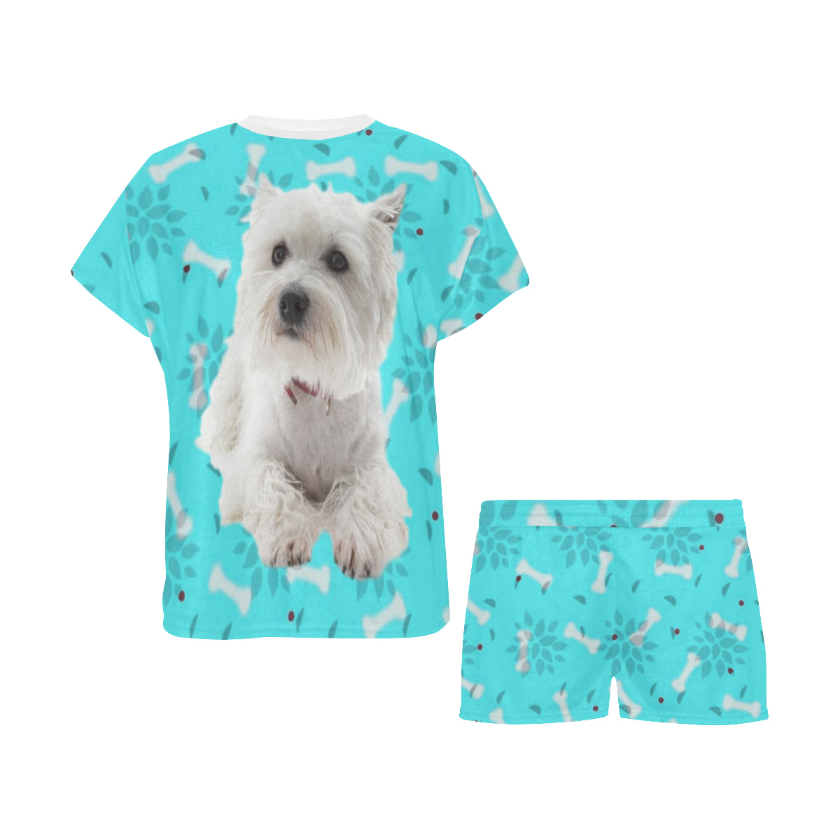 2 Piece Westie PJ Set - Bones