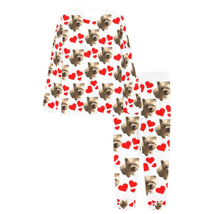 Norwich Terrier Hearts Long Tee Pajama Set