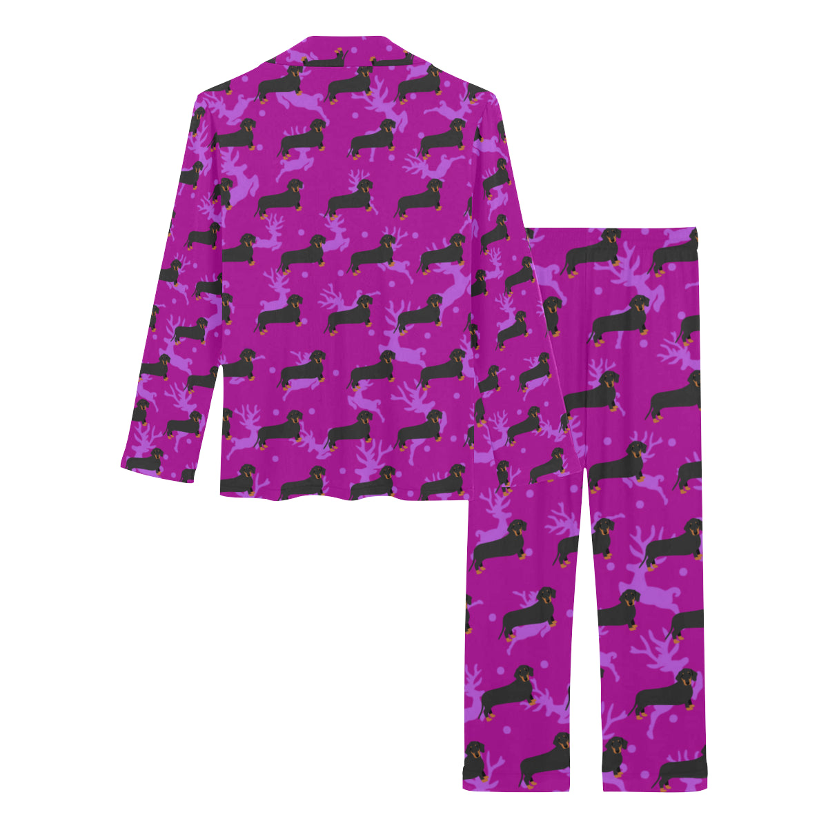 2 Piece Dachshund Long PJ Set - Holiday