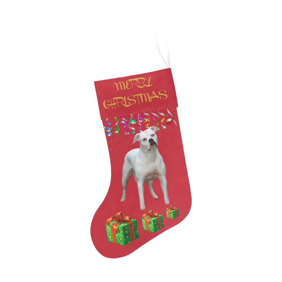 American Bulldog Christmas Stocking