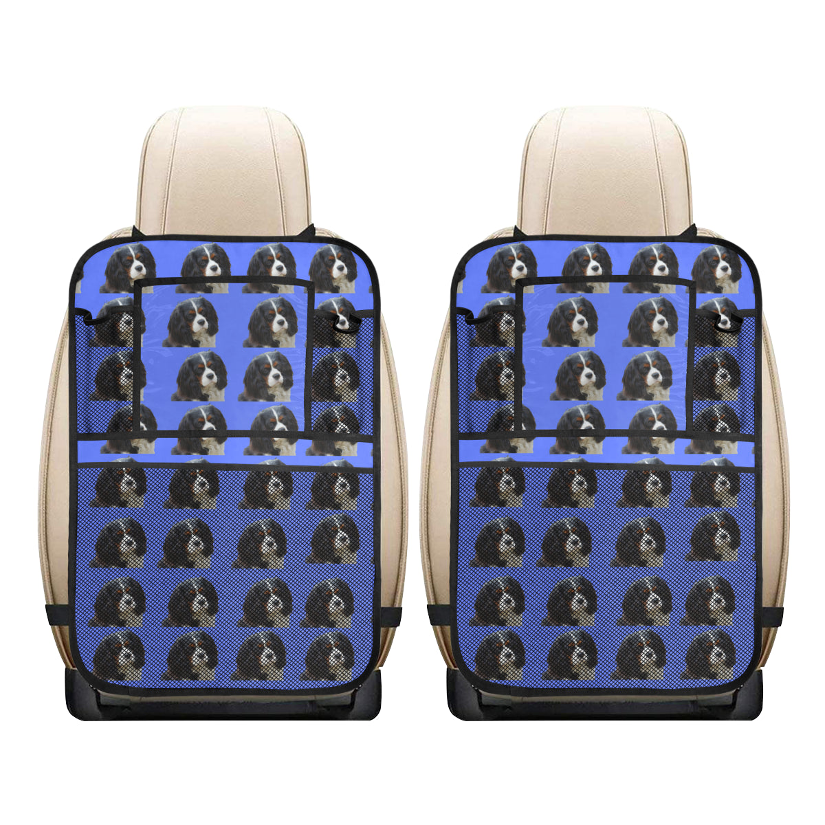 Cavalier King Charles Spaniel Car Seat Back Organizers (2 Pack) - Tri