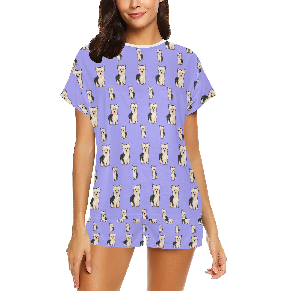 2 Piece Yorkie PJ Set - Purple