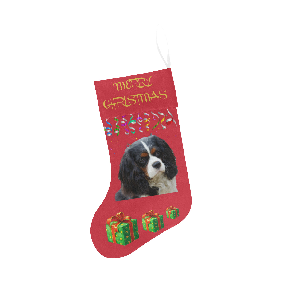 Cavalier King Charles Spaniel Christmas Stocking - Tri