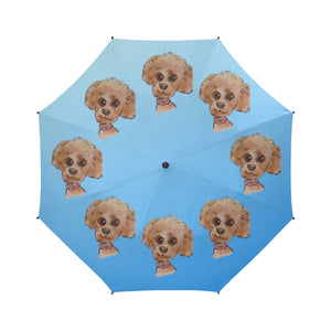 Red Poodle Cartoon Umbrella