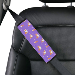 Corgi Car Seat Belt Cover - Purple