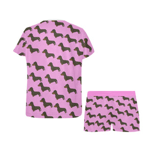2 Piece Dachshund PJ Set - Pink