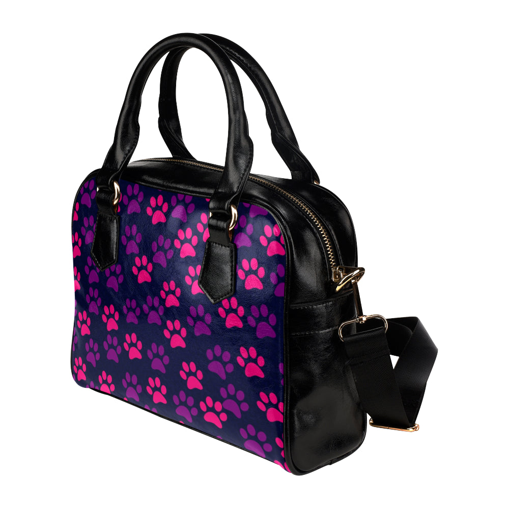 Paw Print Shoulder Bag - Purple & Pink