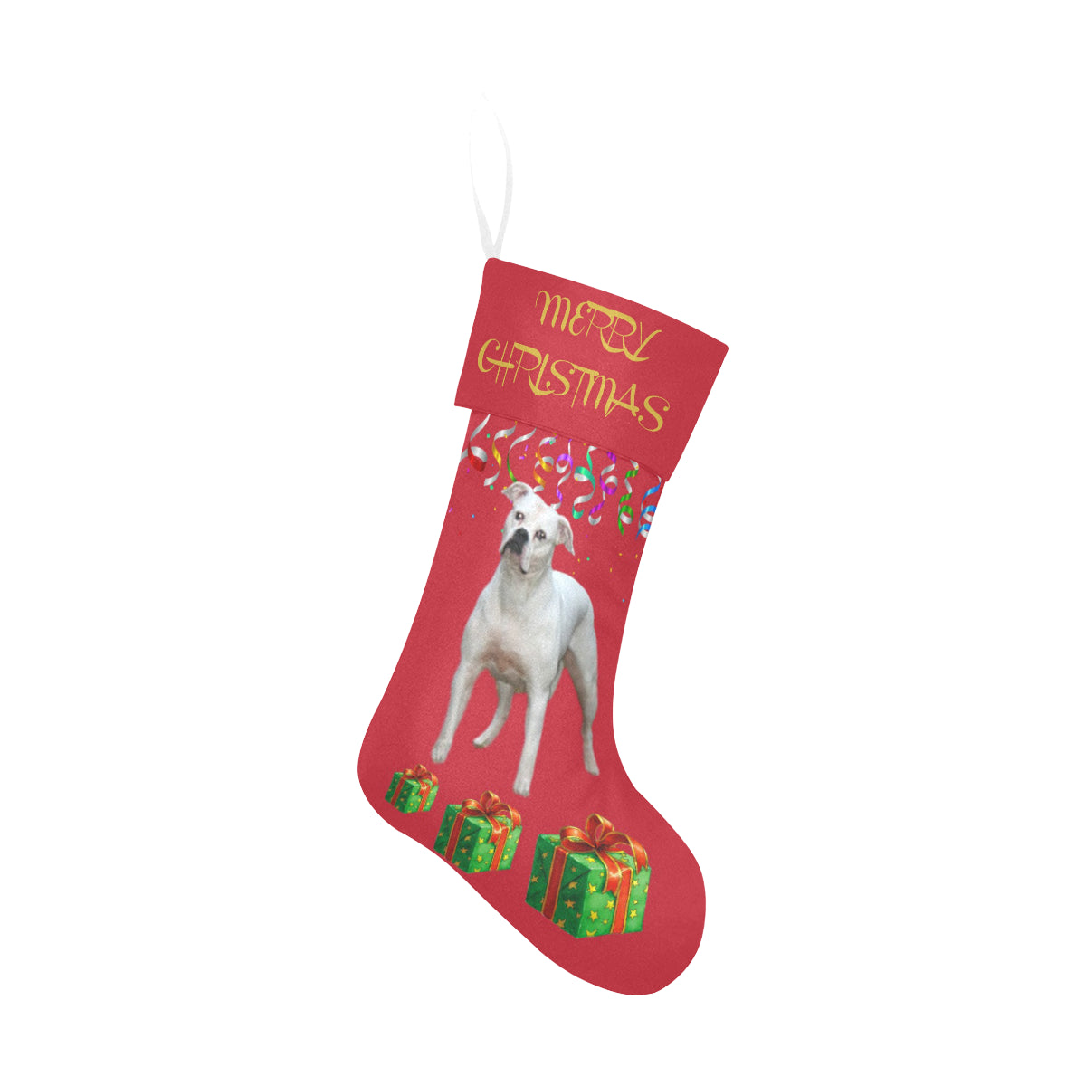 American Bulldog Christmas Stocking