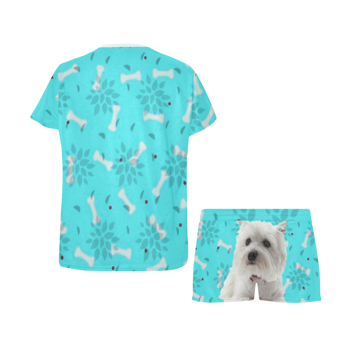 2 Piece Westie PJ Set - Bones