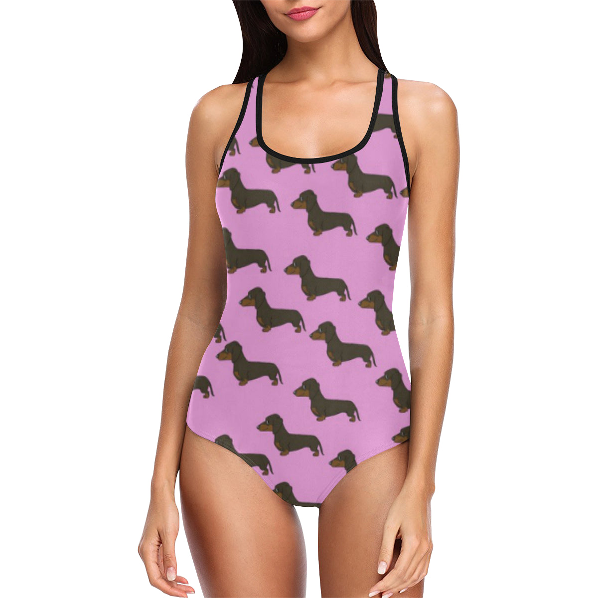 Dachshund  Bathing Suit - Pink