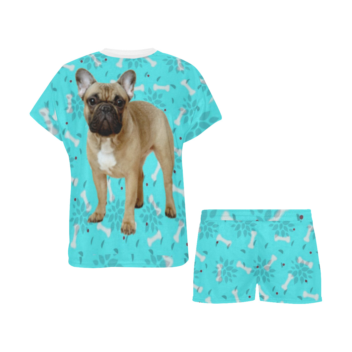 2 Piece French Bulldog PJ Set - Bones