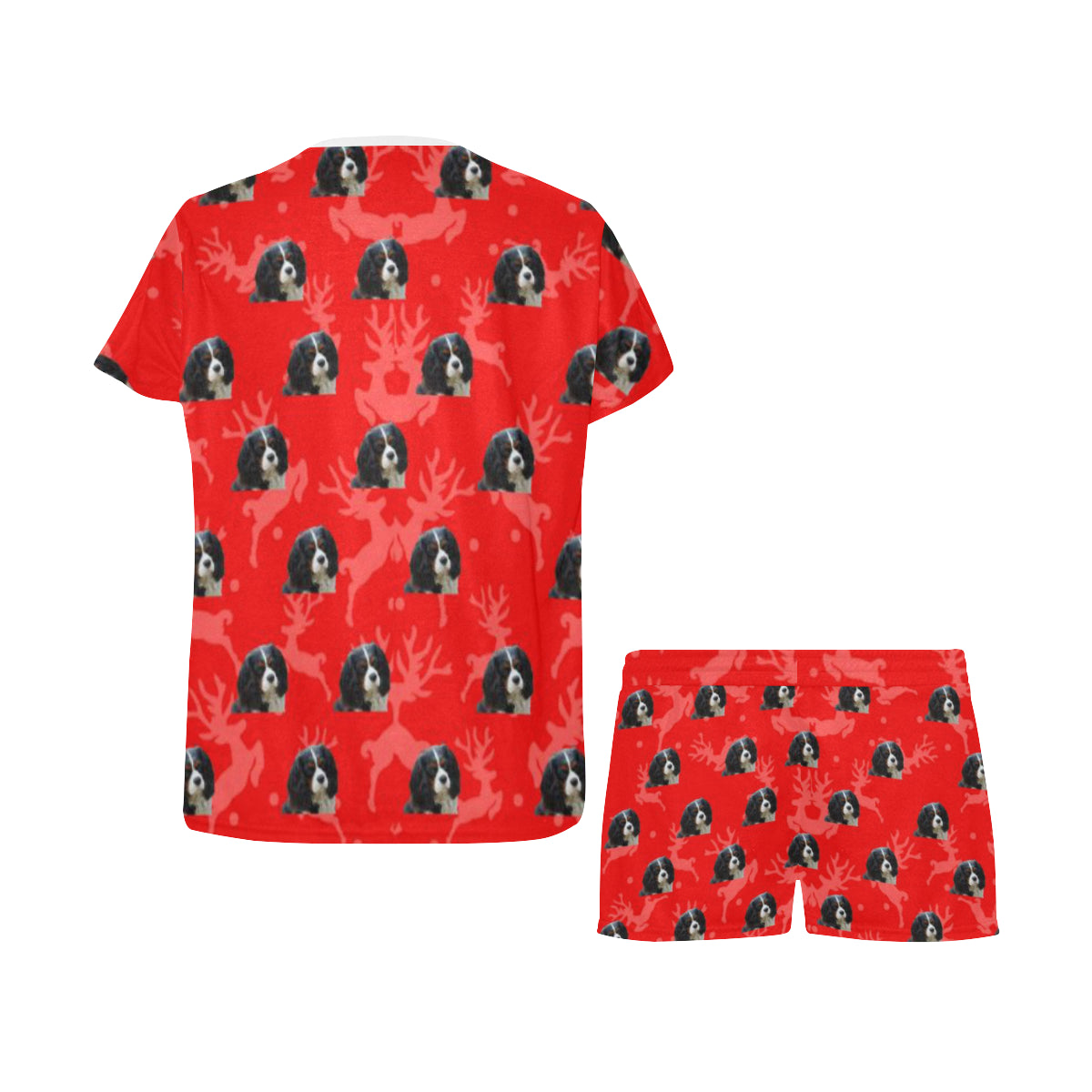 2 Piece Cavalier King Charles Spaniel PJ Set - Tri Holiday