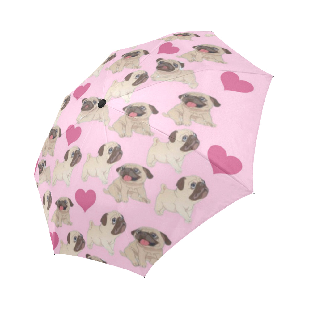 Pug Heart Automatic Umbrella