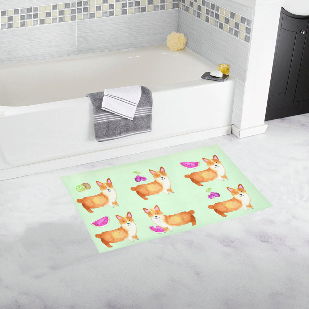 Corgi Fruit Bath Rug