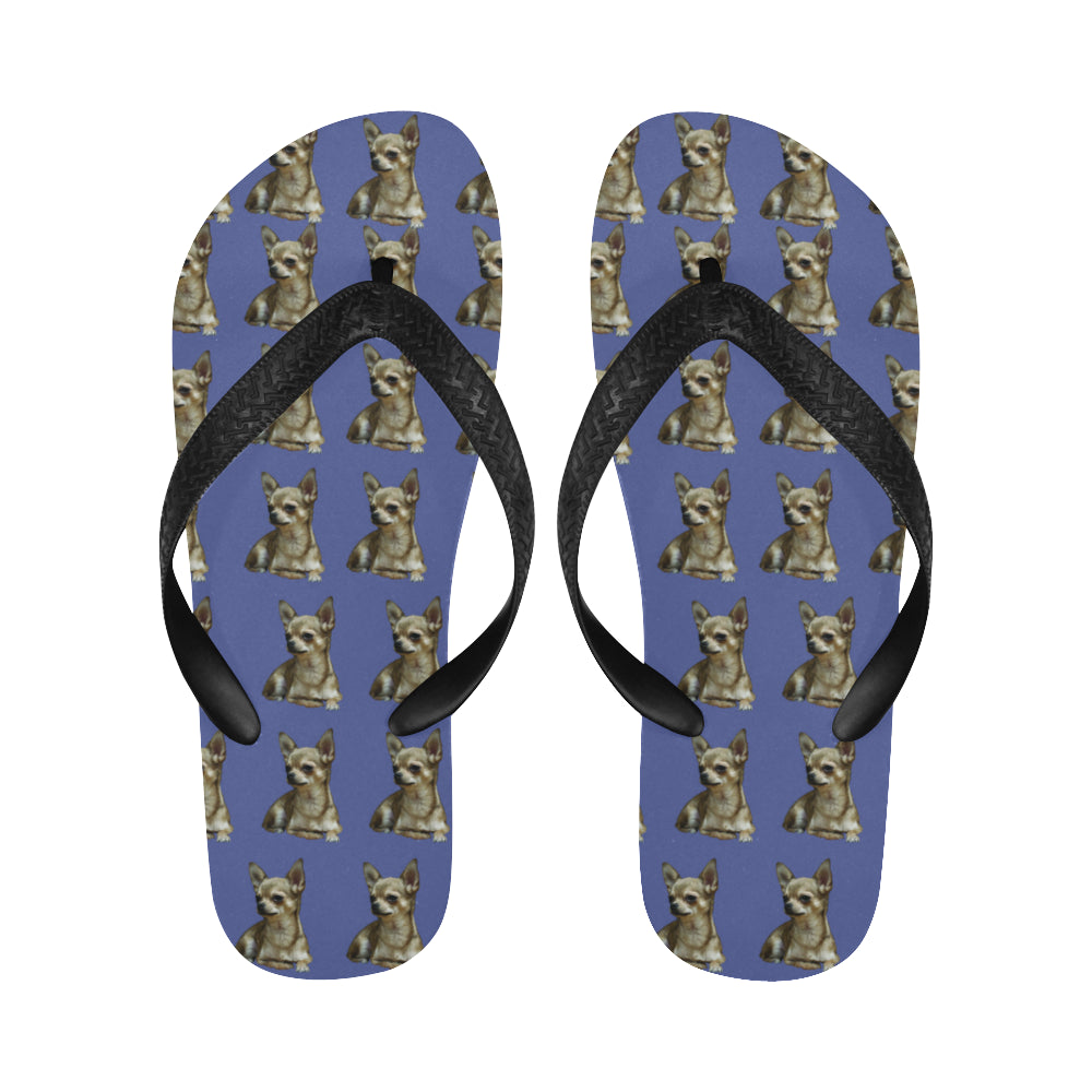 Chihuahua Flip Flops - Blue