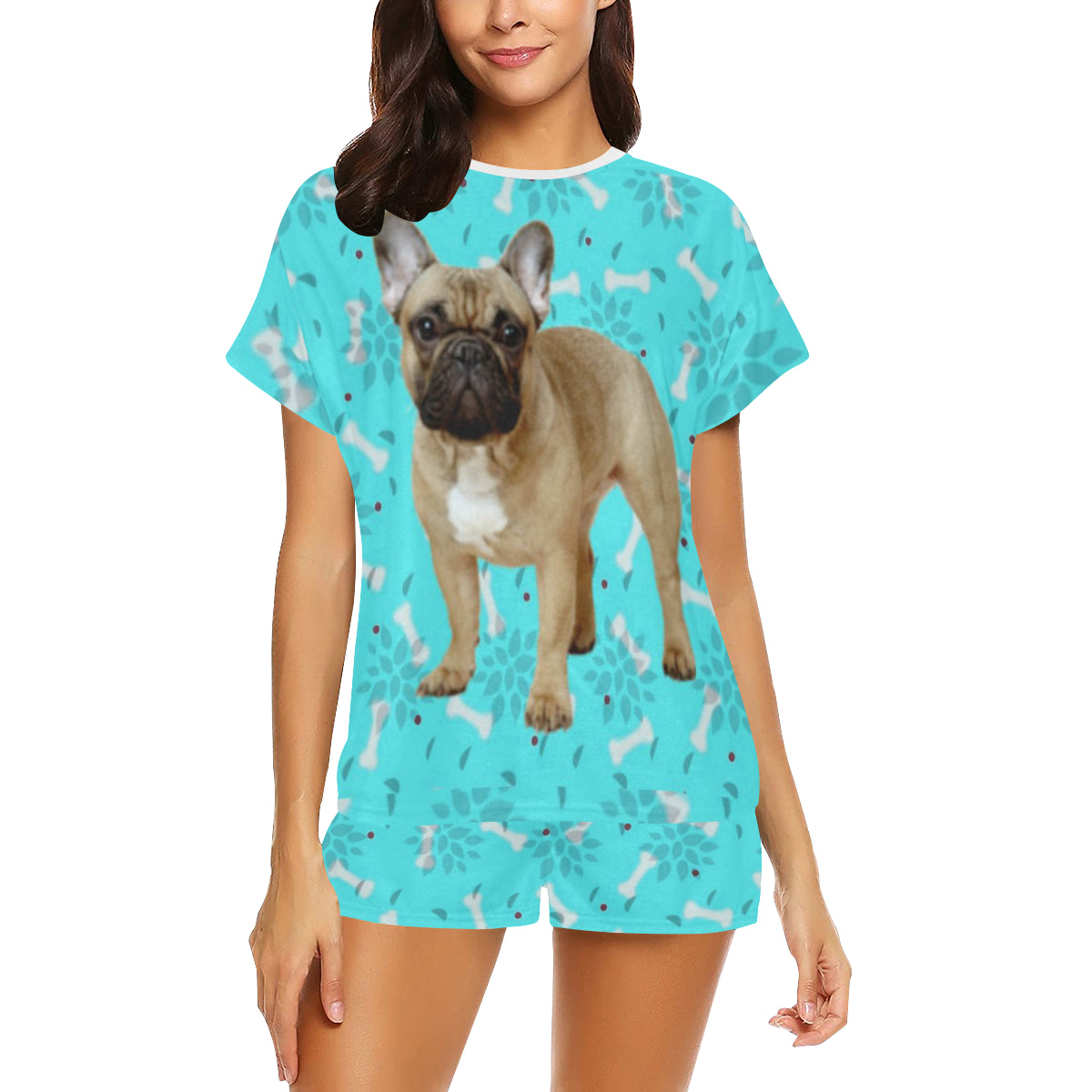 2 Piece French Bulldog PJ Set - Bones