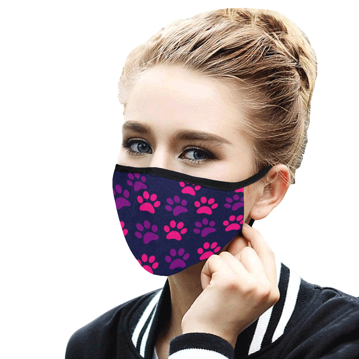 Paw Print Face Cover - Purple/Pink