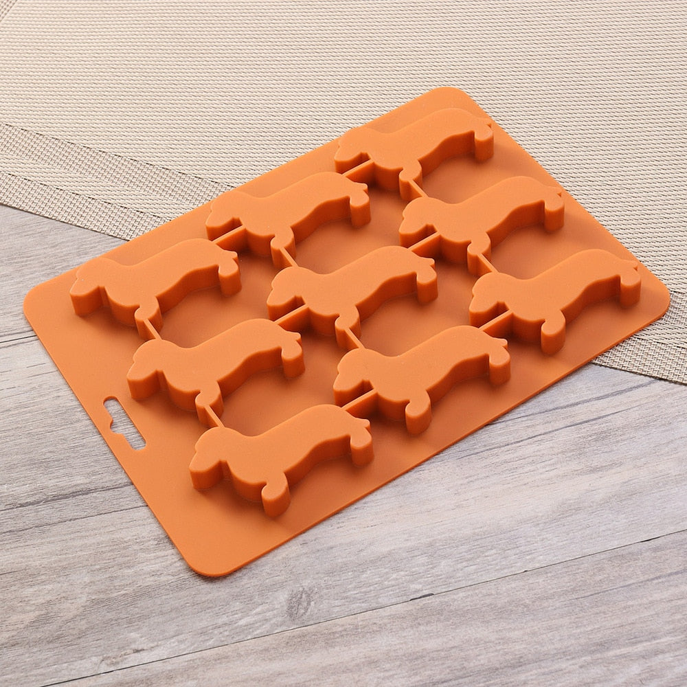 Dachshund Shaped Silicone Ice Cube Tray