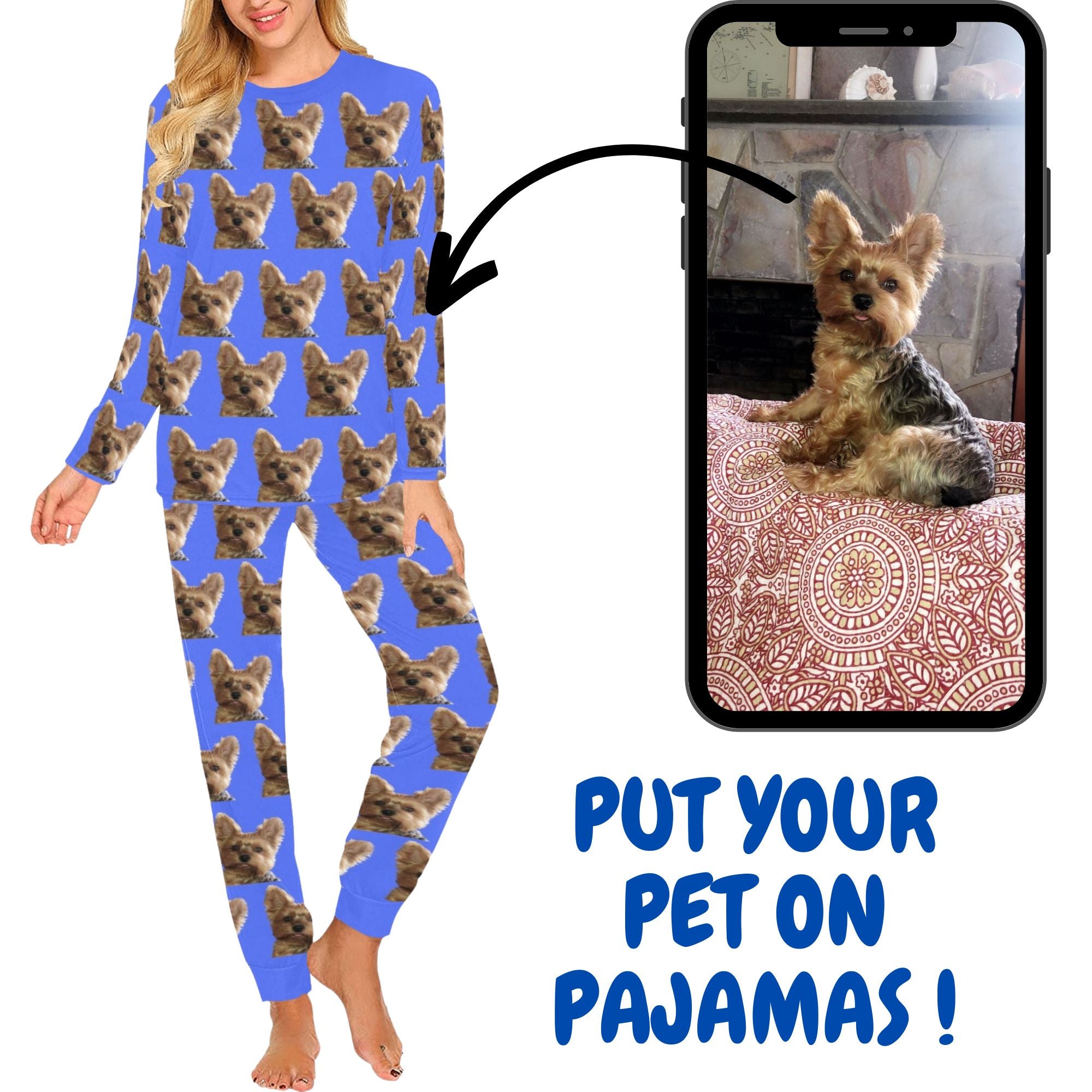 Personalized Photo Long Tee Pajama Set