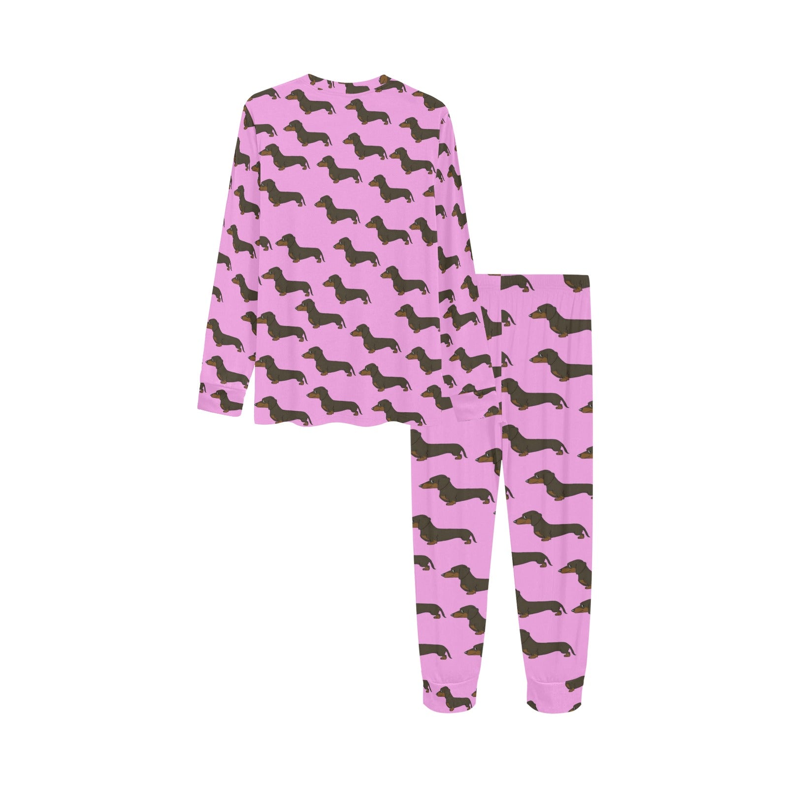 2 Piece Dachshund Children's Pajama Set - Pink