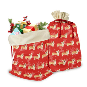 Corgi  Holiday Drawstring Bag