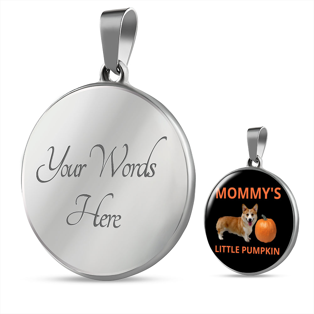 Mommy's Little Pumpkin Necklace - Corgi