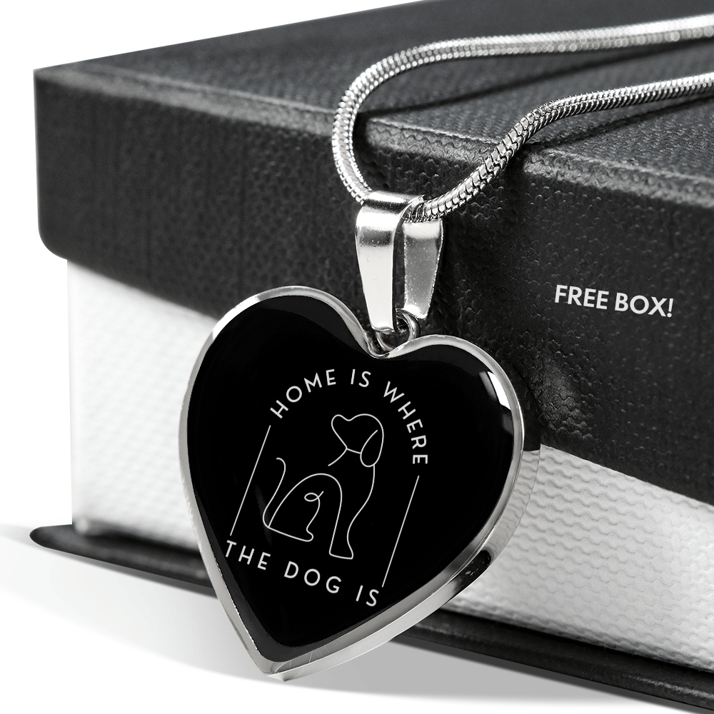 Home Is Where The Dog Is Necklace - Black & White