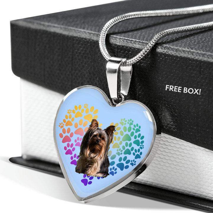 Yorkie Necklace - Heart