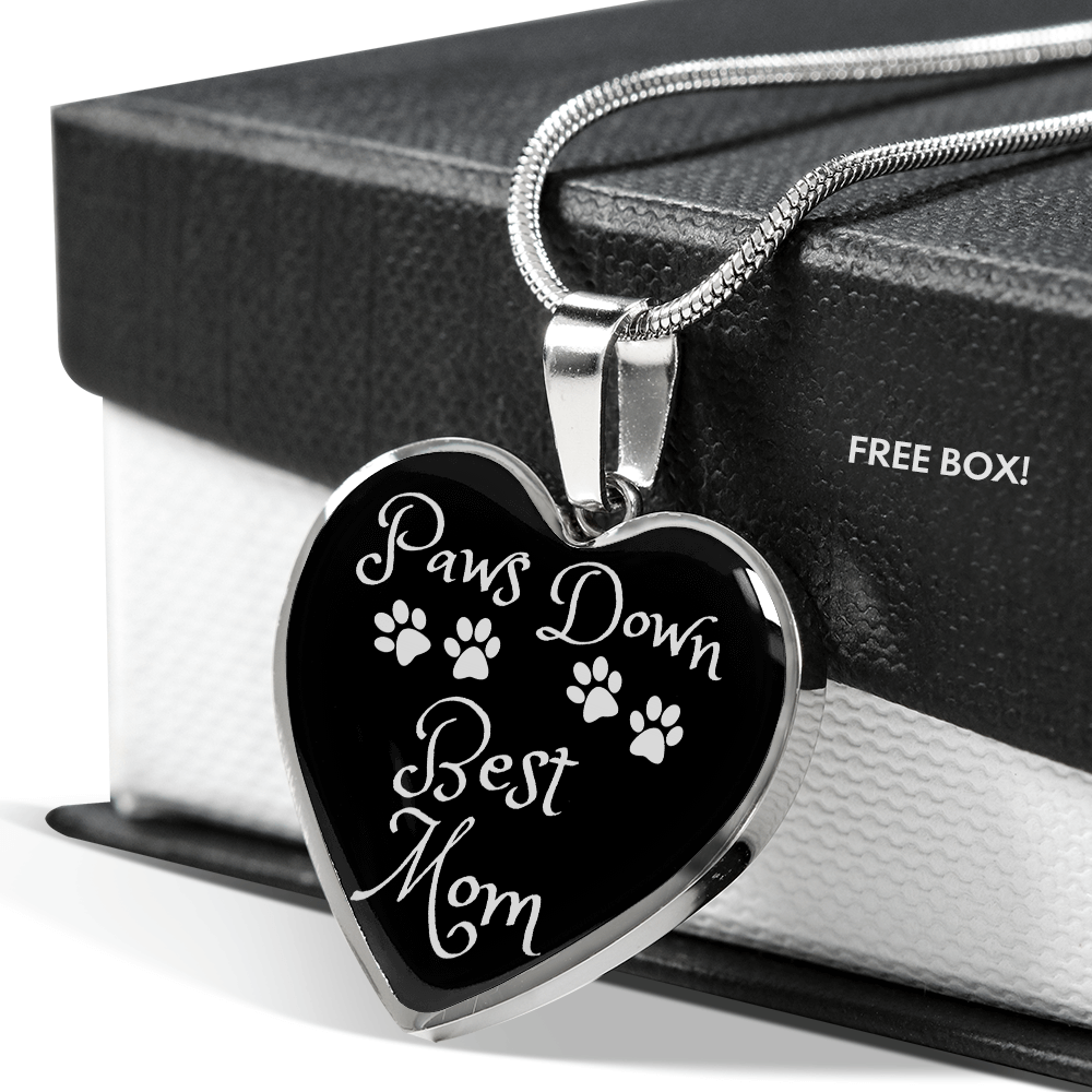 Paws Down Best Mom Necklace - Black