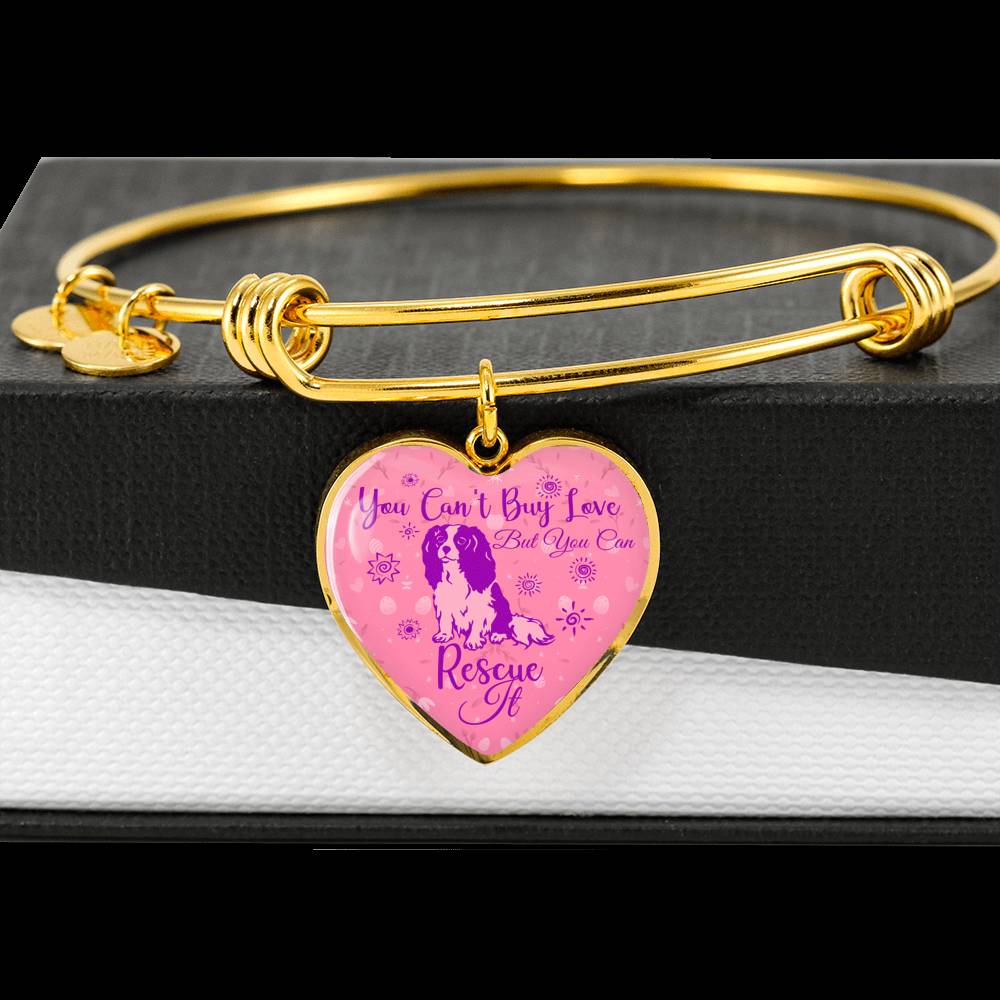 Cavalier King Charles Spaniel Can't Buy Love Heart Bangle