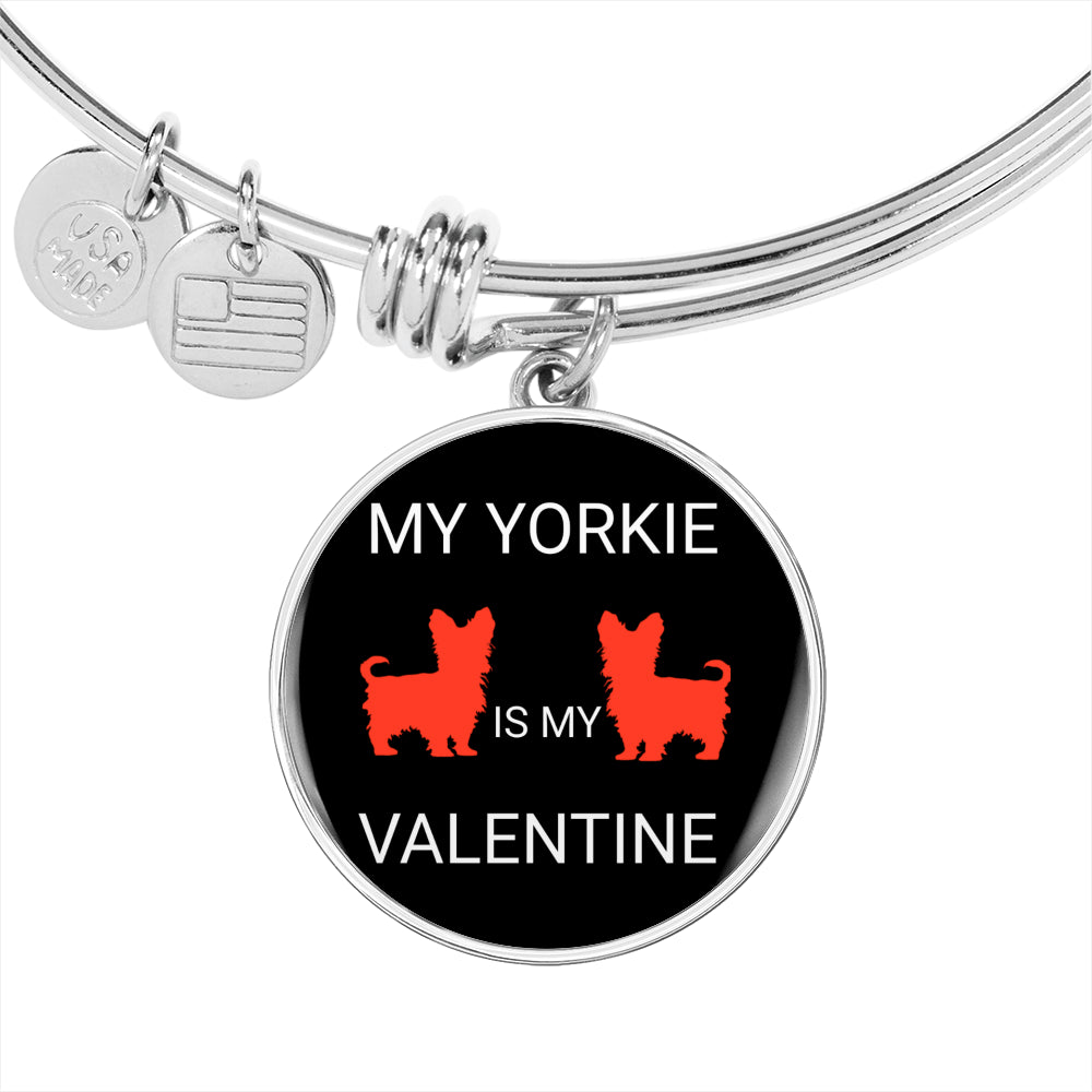 My Yorkie Is My Valentine Bangle Bracelet