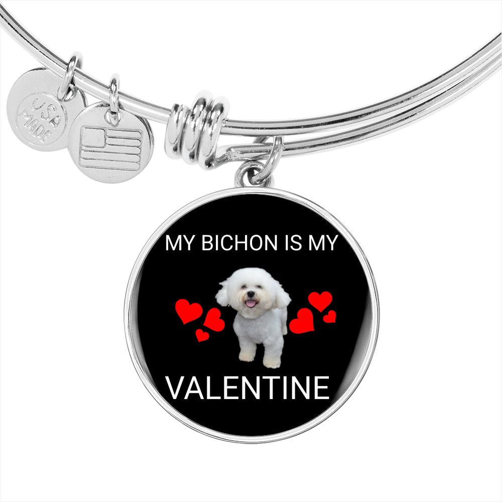My Bichon Is My Valentine Bangle Bracelet
