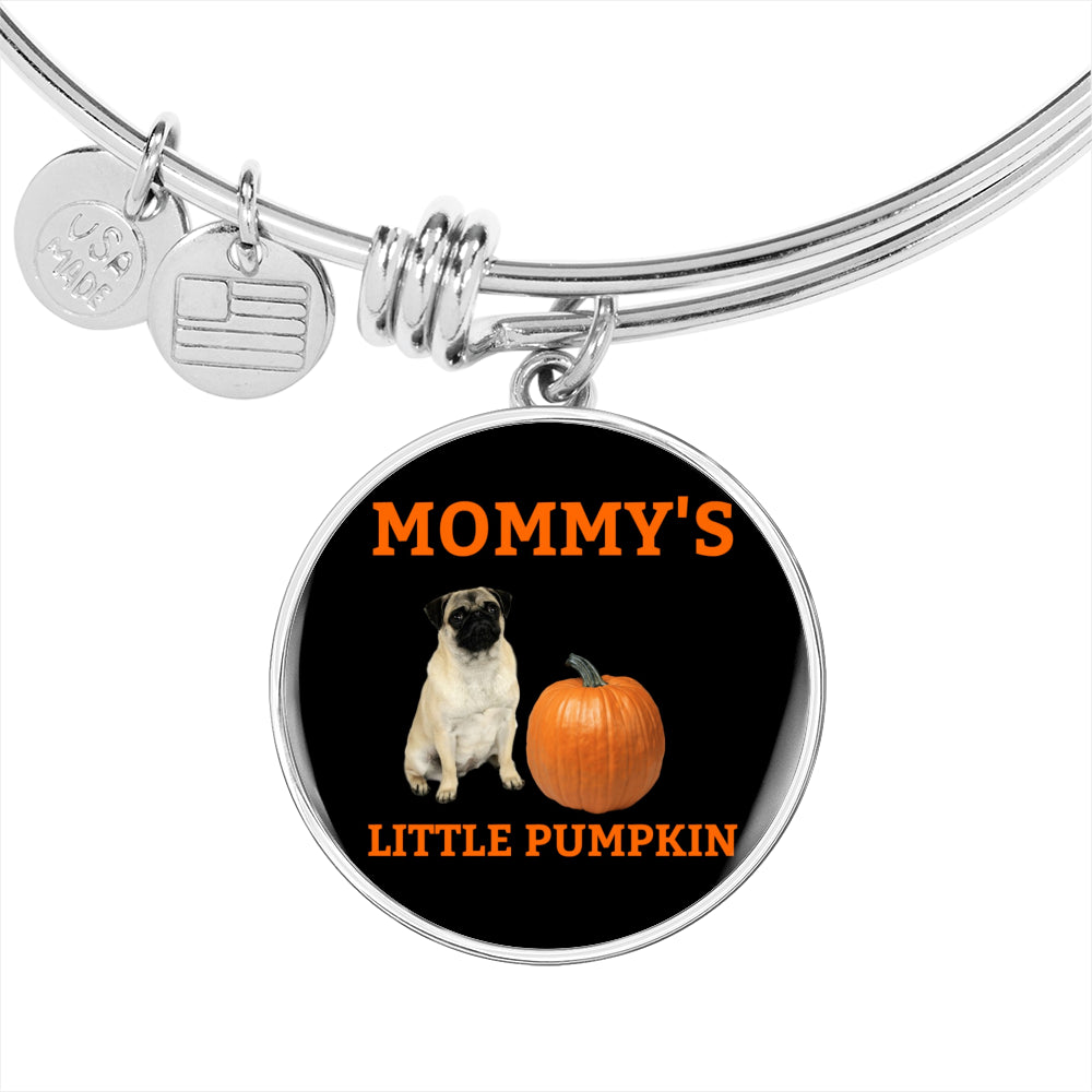 Mommy's Little Pumpkin Bangle Bracelet - Pug