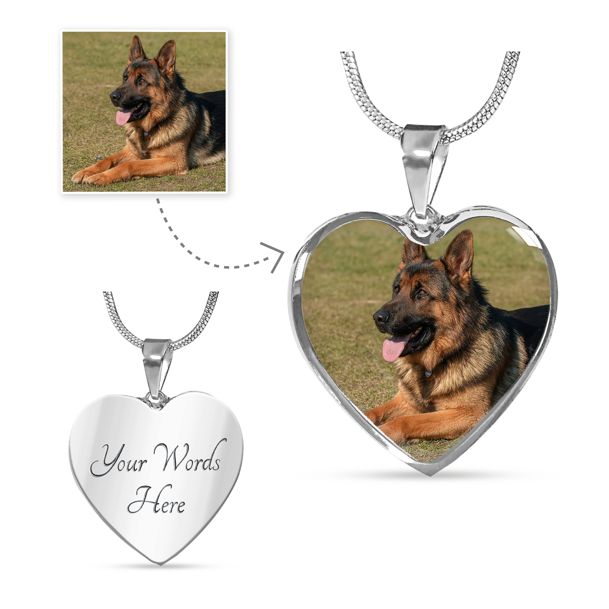 Personalized Photo Heart Necklace Or Bangle