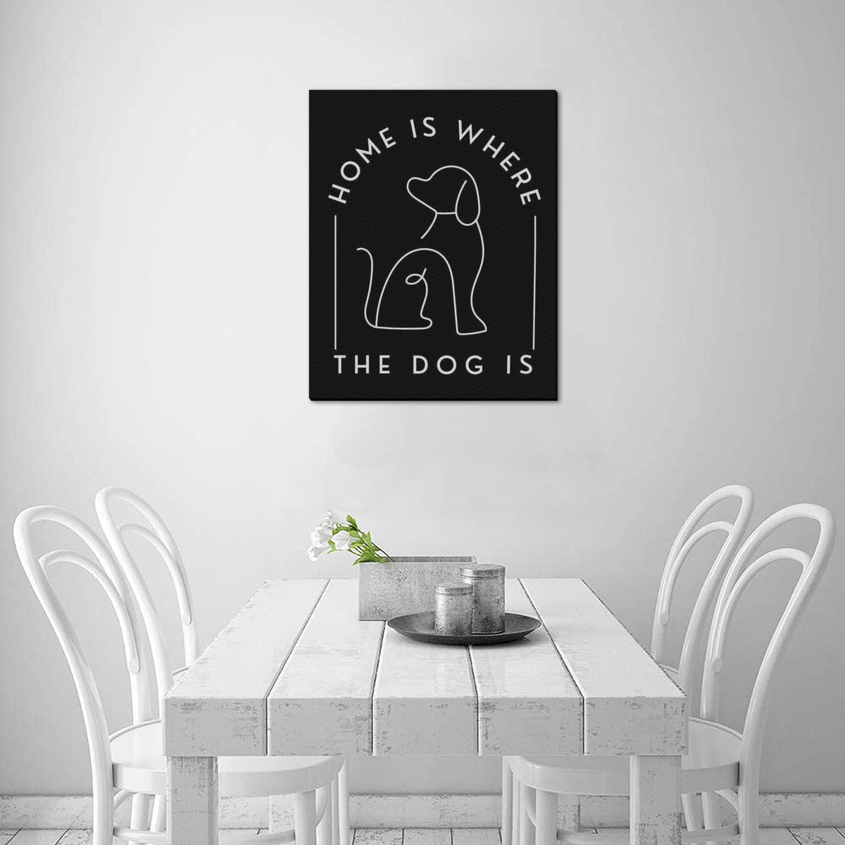 Home Is Where The Dog Is Canvas Wall Art - 16&quot;x20&quot;