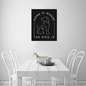 Home Is Where The Dog Is Canvas Wall Art - 16"x20"