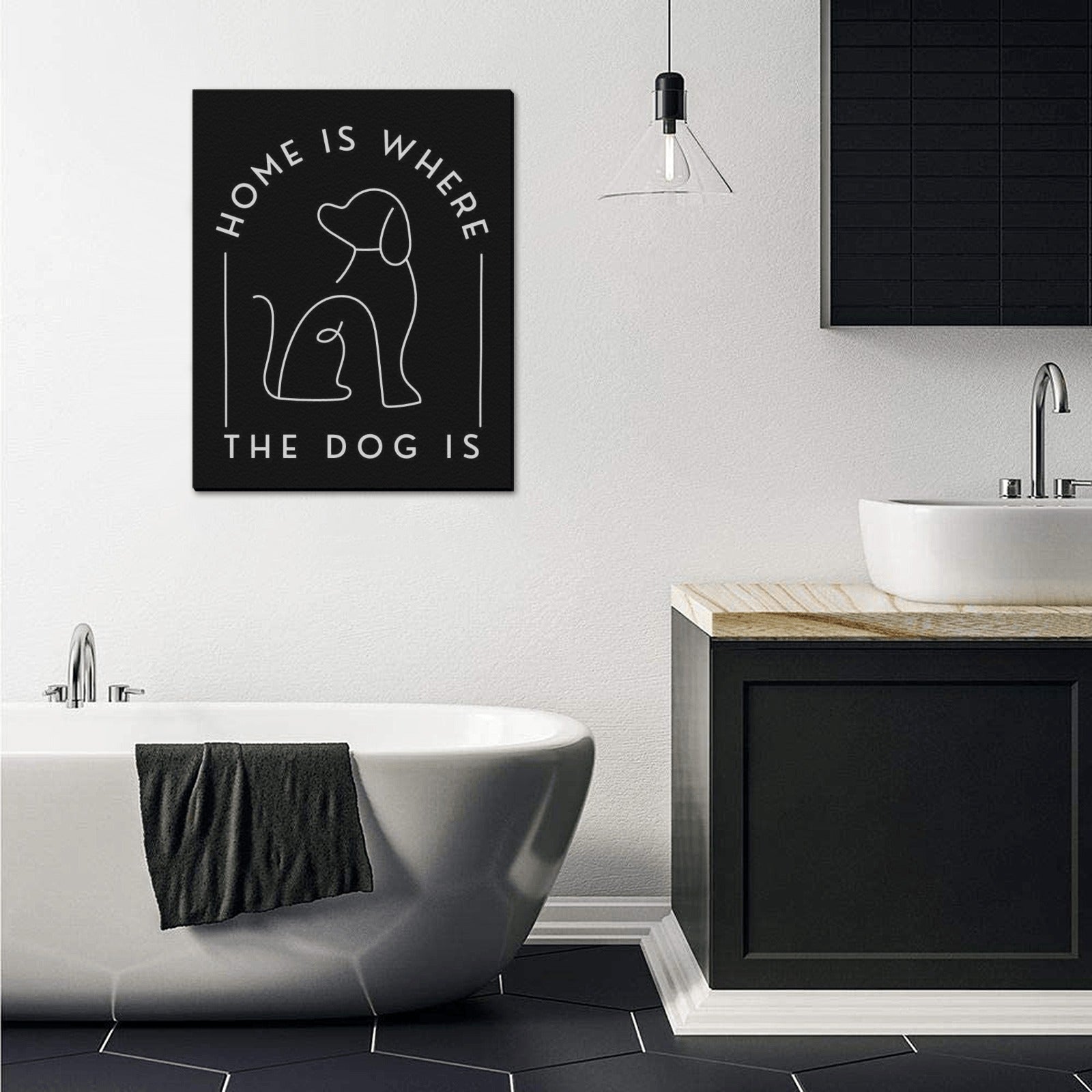 Home Is Where The Dog Is Canvas Wall Art - 16"x20"