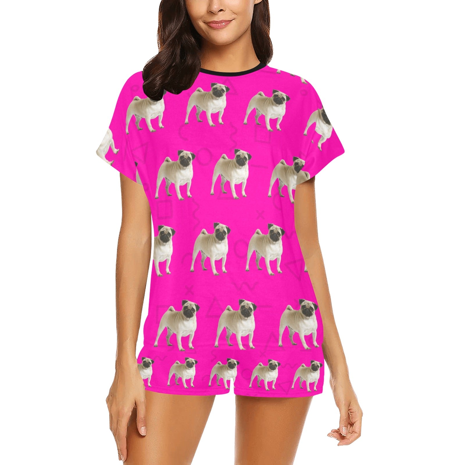 2 Piece Pug PJ Set - Pink