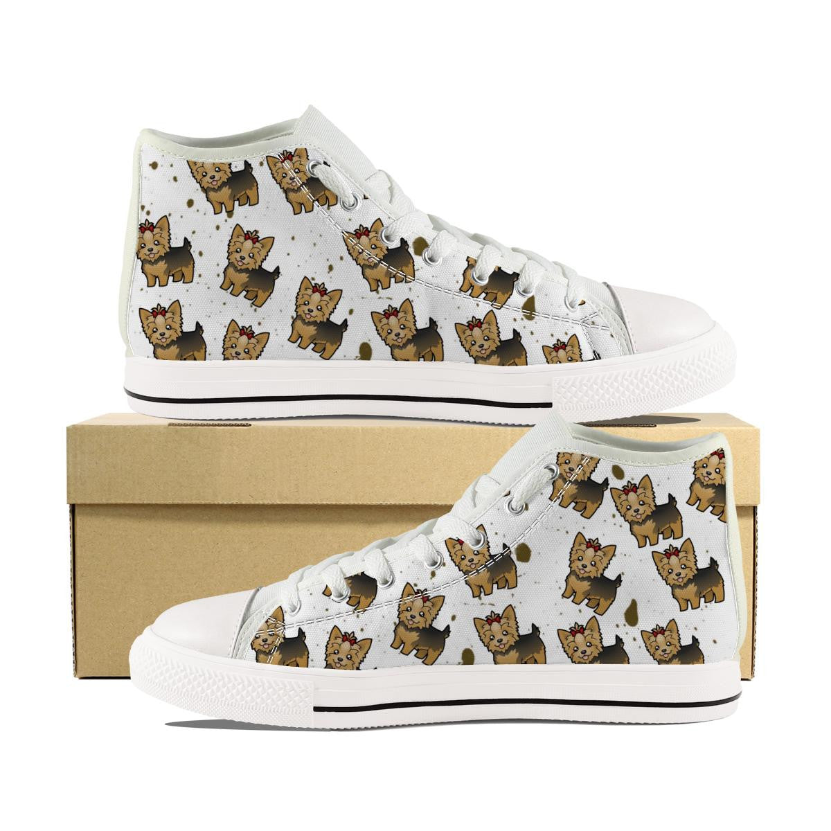 Cartoon Yorkie Canvas Shoes