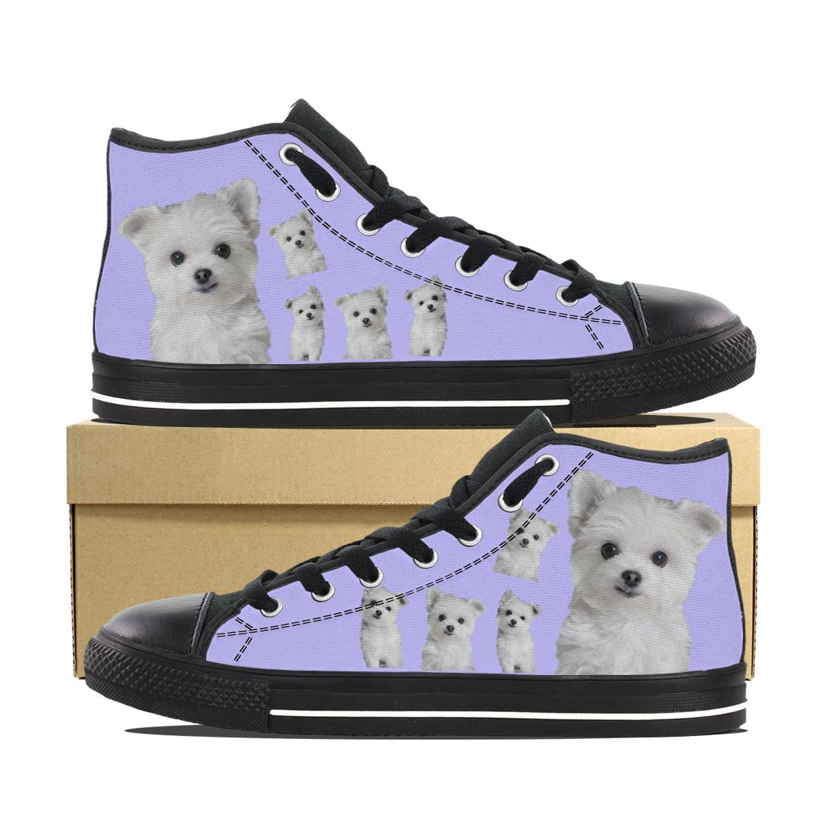 MALTESE PUPPY CANVAS SHOES