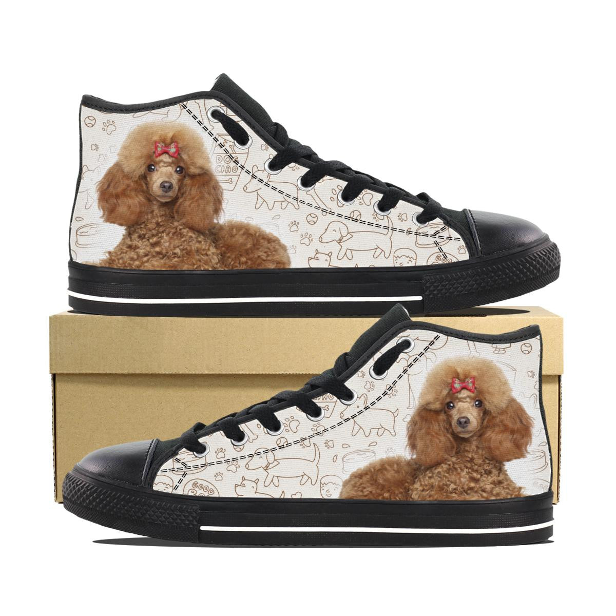 BROWN POODLE CANVAS SHOES