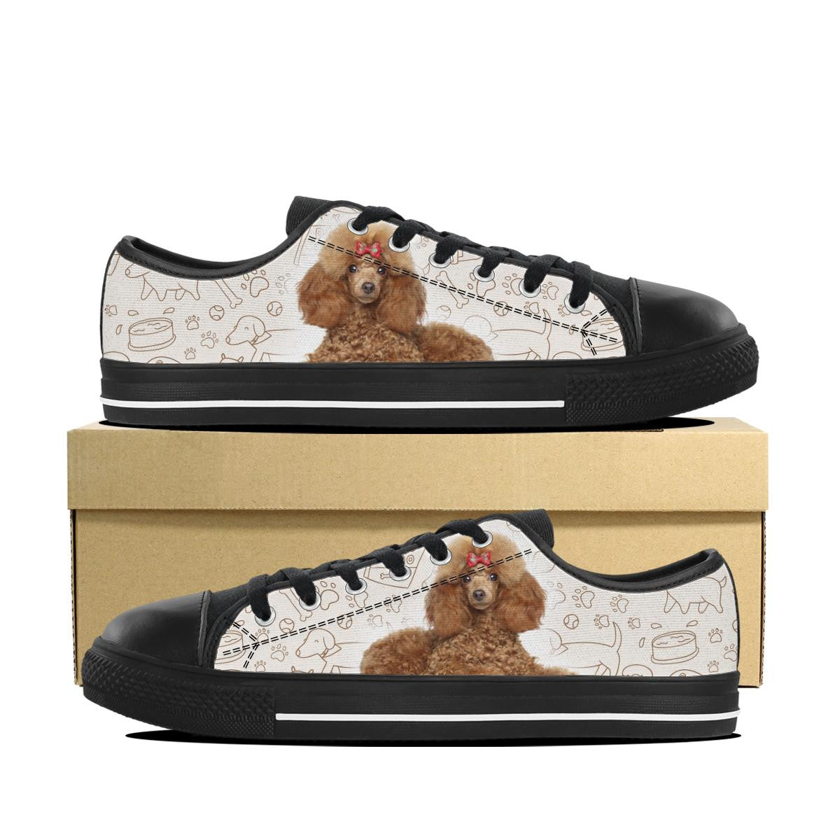 BROWN POODLE CANVAS SHOES