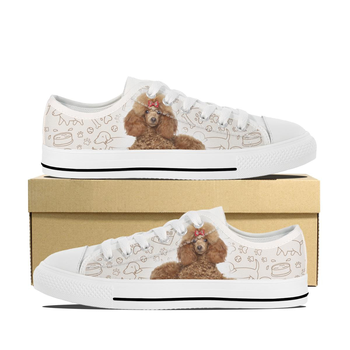 BROWN POODLE CANVAS SHOES