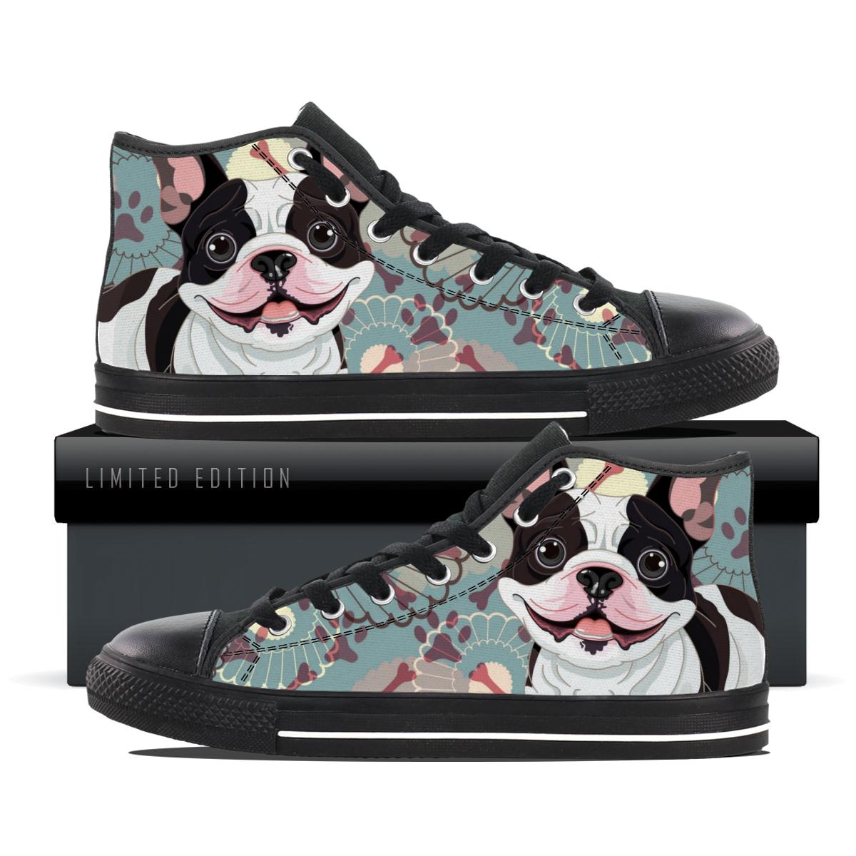 French Bulldog Kids Canvas Shoes