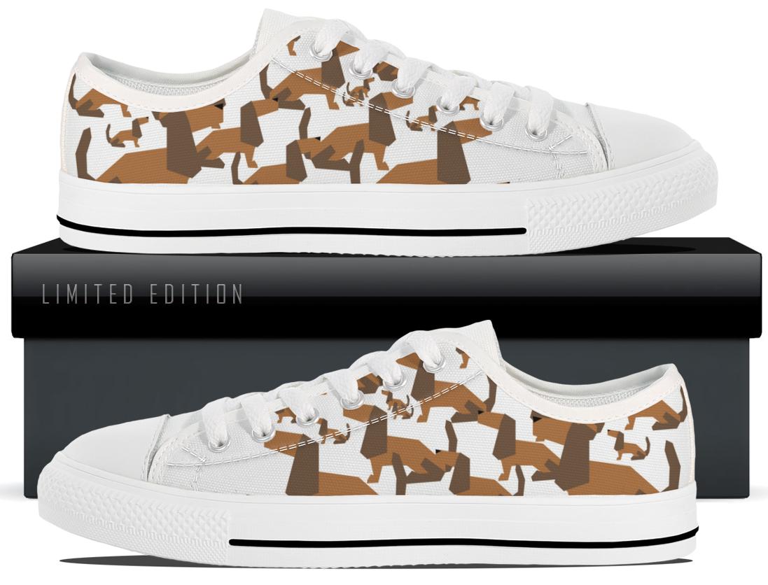 Cartoon Dachshund Canvas Shoes