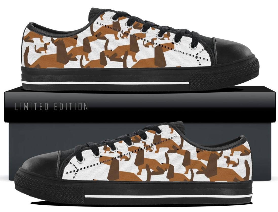 Cartoon Dachshund Canvas Shoes