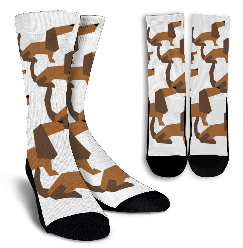 Cartoon Dachshund Crew Socks