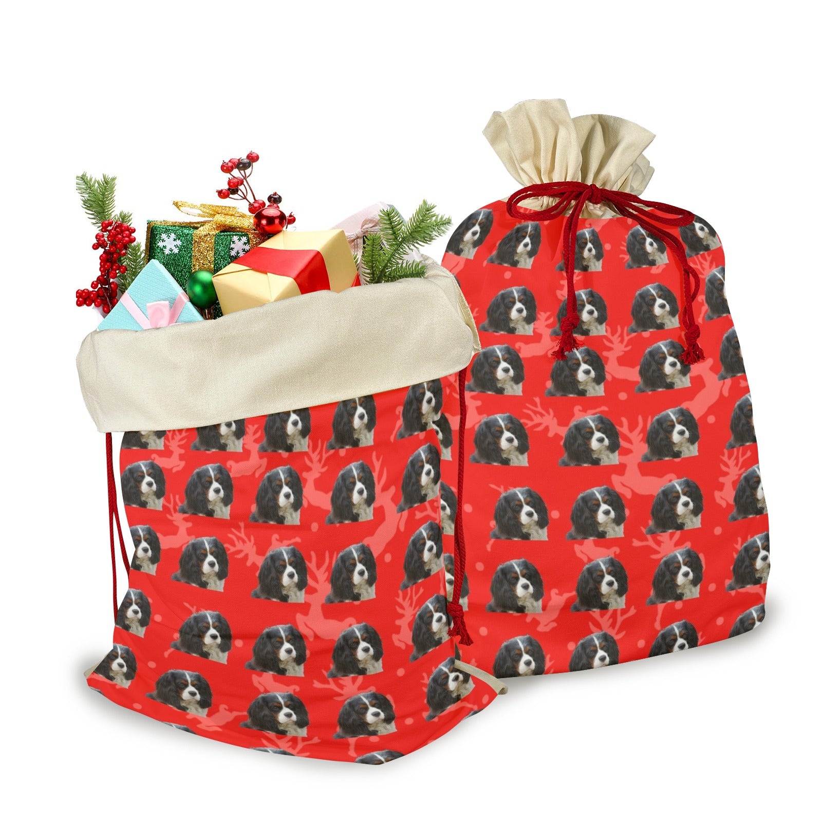 Cavalier Holiday Drawstring Bag