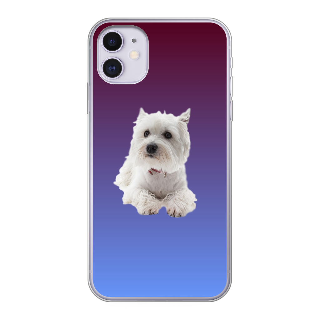 Westie Back Printed Transparent Soft Phone Case